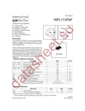 IRFL110TRPBF datasheet  